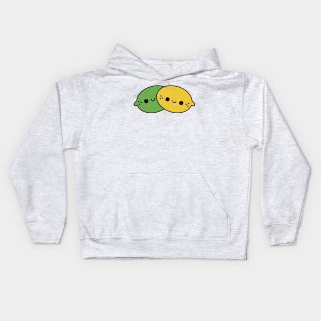 Cute Kawaii Lemon & Lime Kids Hoodie by KawaiiByDice